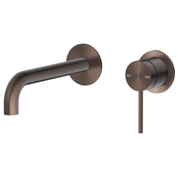 Bella Vista Mica Wall 180mm Basin / Bath Mixer Curved Spout - Dusk Bronze - TRIM KIT ONLY