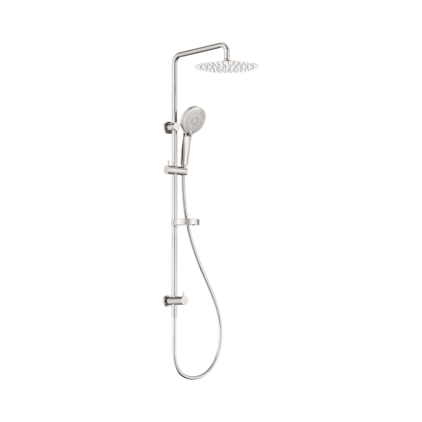 Fresh Twin Shower, Bottom Inlet, 250mm Overhead & Handset, Brushed Nickel