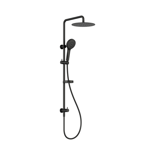 Fresh Twin Shower, Bottom Inlet, 250mm Overhead & Handset, Matte Black