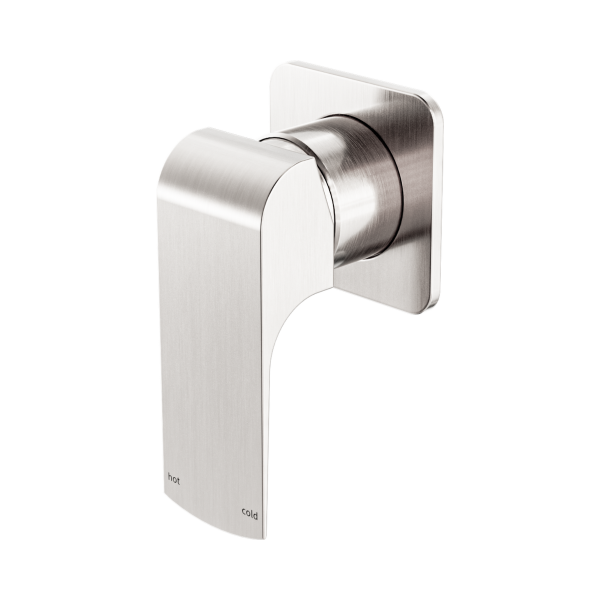 Fresh Shower/Bath Mixer Square Backplate - Brushed Nickel