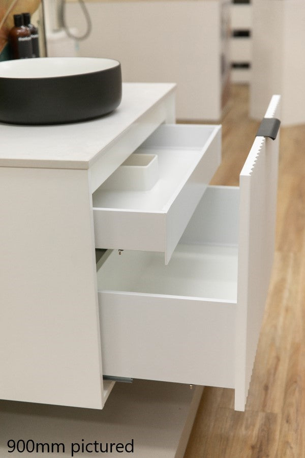 FABF Alia 750mm Matte White Vanity Unit with Caesarstone or Timber Top // Add Basin