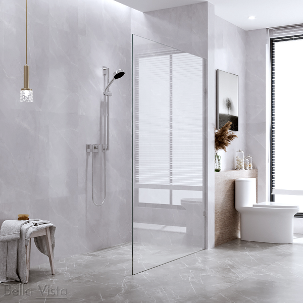 Fully Frameless Walk in Shower Screen Fixed Panels Multiple Sizes