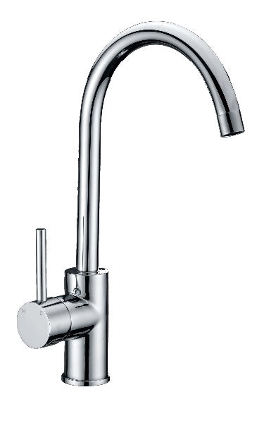 Huss Gooseneck Kitchen Sink Mixer, Chrome
