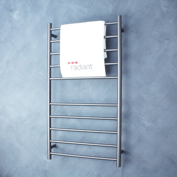 Radiant GMG-RTR02 Round Heated Ladder - 600 x 1100, Gunmetal Grey –  Bathware Direct