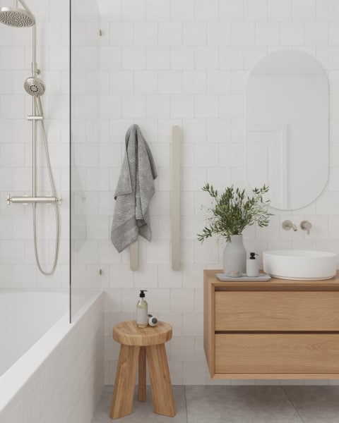 Thermorail Flat Pill Vertical Single Bar Heated Towel Rail VP900BR B Bathware Direct