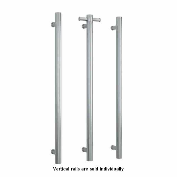 Thermorail 12V Vertical Single Bar Round Heated Towel Rail