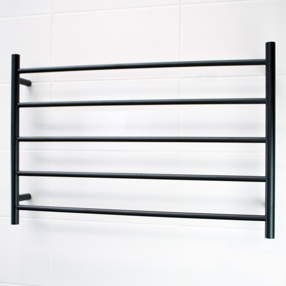 Radiant BRTR07 Round Heated Ladder 950 x 600 Matte Black Bathware Direct