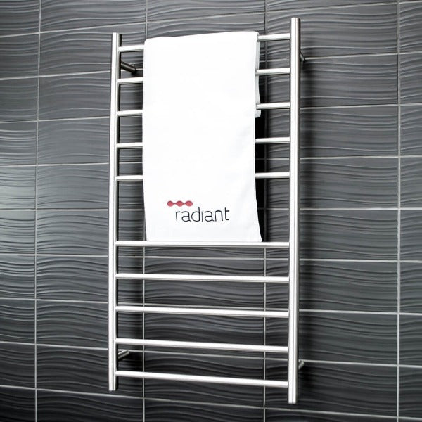 Radiant BRU-RTR02 Round Heated Ladder - 600 x 1100, Satin Brushed –  Bathware Direct