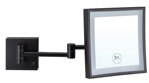 Square magnifying mirror with hotsell light