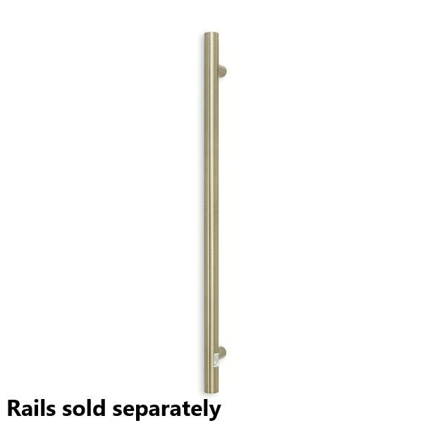 Radiant 12V Vertical Single Bar Round Heated Towel Rail Brushed Nickel BN-VTR-950