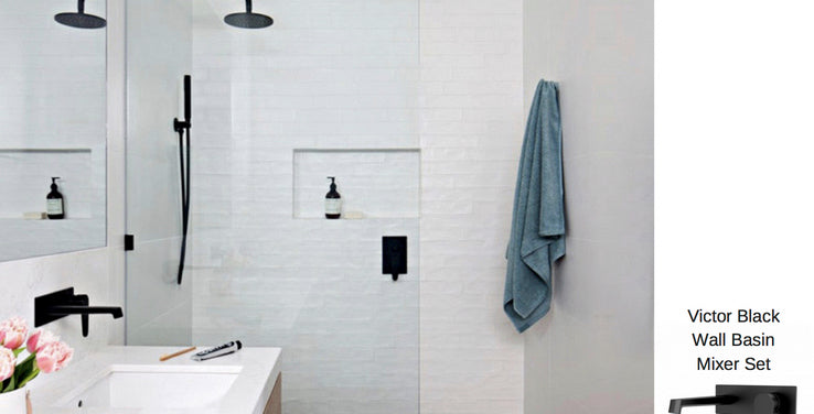 White Tiles and Black Tapware - Get the Look