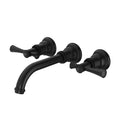 Phoenix Cromford Wall Basin / Bath Lever Tap Set 180mm Spout, Matte Black image