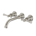 Phoenix Cromford Wall Basin / Bath Lever Tap Set 180mm Spout, Brushed Nickel image