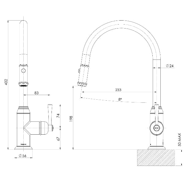 Phoenix Cromford Pull Out Sink Mixer, Chrome image