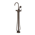 Phoenix Cromford Floor Mounted Bath Mixer with Hand Shower, Brushed Bronze image