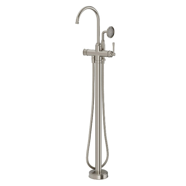 Phoenix Cromford 134-7451-40 Floor Mounted Bath Mixer with Hand Shower, Brushed Nickel 5 star - 6LPM image