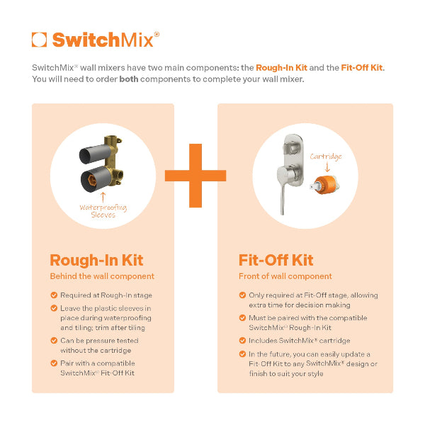 Phoenix Vask SwitchMix Shower / Bath Diverter Mixer Fit-Off Kit, Brushed Gold image