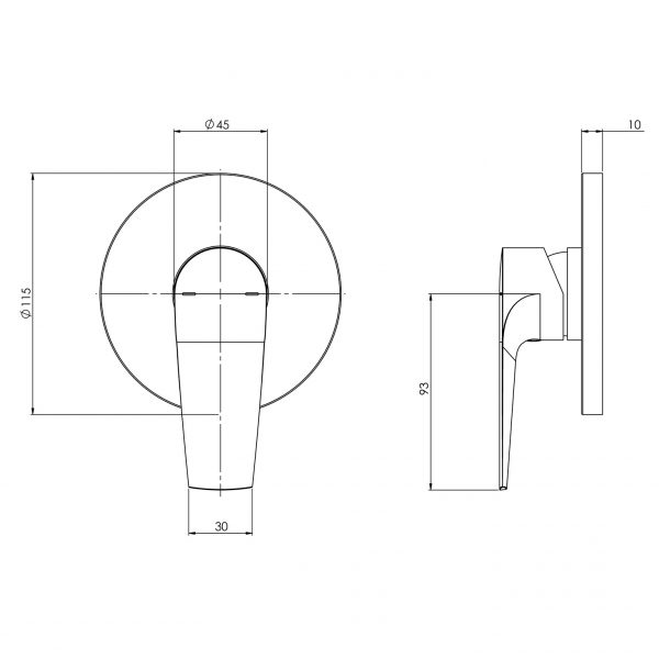 Phoenix Builders Arlo Shower / Wall Mixer Trim Kit Only, Brushed Nickel image