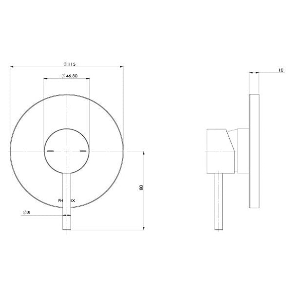 Phoenix Builders Pina Shower / Wall Mixer Trim Kit Only, Chrome image