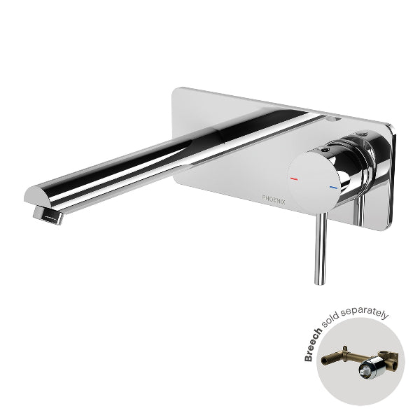 Phoenix Builders Pina Wall Basin / Bath Mixer Set 180mm Trim Kit Only, Chrome image