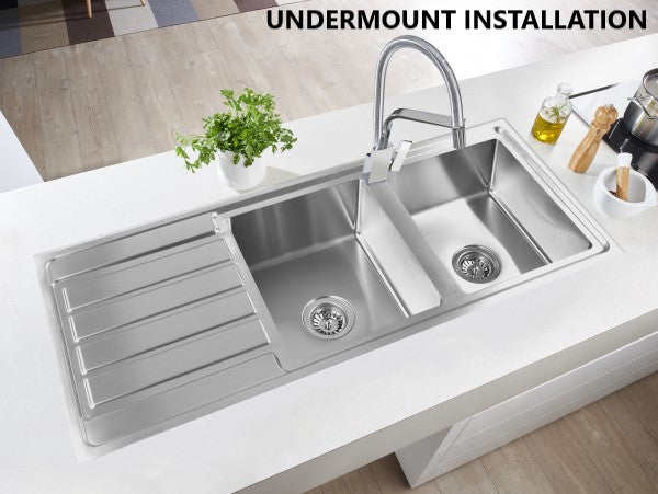 Lineare 1200mm Double Bowl Sink, 1th