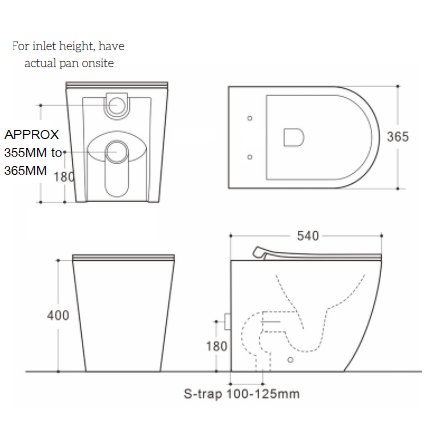 R&T In Wall Package - Haze Rimless Pan, Inwall Cistern and Tyler Porcelain Button