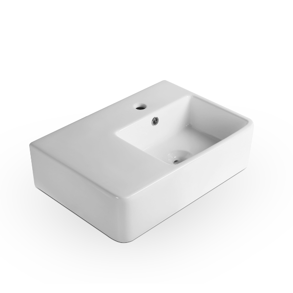 Amalfi Wall Basin with Shelf, 1th White Gloss