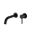 Franz Artline Wall Basin/Bath Mixer - Matte Black - Two Round Cover Plates And Spout (Trim Kit Only) image