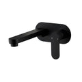 Spectra Wall Basin/Bath Mixer 180mm Spout - Matte Black with Oval Backing Plate (Trim Kit only)