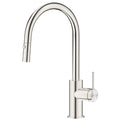 Bella Vista Mica Gooseneck Pull Out Sink Mixer, Brushed Nickel image