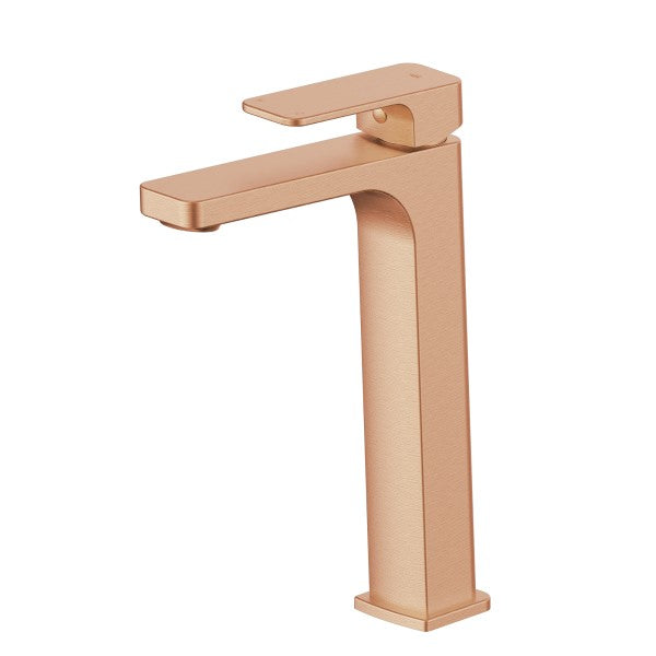 Greens Swept Tower Basin Mixer - Brushed Copper