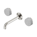 Nero Serenity Wall Basin Set 160mm Spout With Carrara Handle Brushed Nickel 5 Star / 5LPM