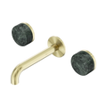 Nero Serenity 24D036BG Wall Basin Set 160mm Spout With Verde Alpi Handle Brushed Gold 5 Star / 5LPM