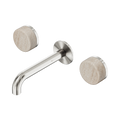 Nero Serenity 24D037BN Wall Basin Set 160mm Spout With Rome Travertine Handle Brushed Nickel 5 Star / 5LPM