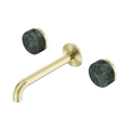 Nero Serenity 24D042BG Wall Basin Set 185mm Spout With Verde Alpi Handle Brushed Gold 5 Star / 5LPM