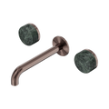 Nero Serenity 24D042BZ Wall Basin Set 185mm Spout With Verde Alpi Handle Brushed Bronze 5 Star / 5LPM