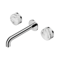 Nero Serenity 24D044CH Wall Basin Set 185mm Spout With Arabescato Corchia Handle Chrome 5 Star / 5LPM
