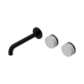 Nero Serenity 24D059MB Wall Basin Set 185mm Offset Spout With Carrara Handle Matte Black 5 Star / 5LPM