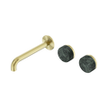 Nero Serenity 24D060BG Wall Basin Set 185mm Offset Spout With Verde Alpi Handle Brushed Gold 5 Star / 5LPM