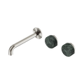 Nero Serenity 24D060BN Wall Basin Set 185mm Offset Spout With Verde Alpi Handle Brushed Nickel 5 Star / 5LPM