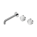 Nero Serenity 24D062CH Wall Basin Set 185mm Offset Spout With Arabescato Corchia Handle Chrome 5 Star / 5LPM
