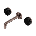 Nero Serenity 24D121BZ Wall Basin Set 160mm Spout With Marquina Black Handle Brushed Bronze 5 Star / 5LPM
