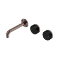 Nero Serenity 24D124BZ Wall Basin Set 160mm Offset Spout With Marquina Black Handle Brushed Bronze 5 Star / 5LPM