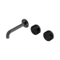 Nero Serenity 24D124GM Wall Basin Set 160mm Offset Spout With Marquina Black Handle Gun Metal 5 Star / 5LPM