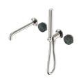 Nero Serenity Progressive Shower System With Spout With Verde Alpi Handle And Slim Shower Brushed Nickel