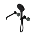 Nero Serenity Progressive Shower System With Spout With Verde Alpi Handle And  Hand Shower Matte Black