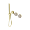 Nero Serenity Progressive Shower System With Rome Travertine Handle And Slim Shower Brushed Gold