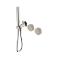 Nero Serenity Progressive Shower System With Rome Travertine Handle And Slim Shower Brushed Nickel