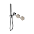 Nero Serenity Progressive Shower System With Rome Travertine Handle And Slim Shower Chrome