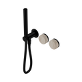 Nero Serenity Progressive Shower System With Rome Travertine Handle And Slim Shower Matte Black